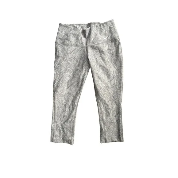 Nike Dri-Fit Women’s Capri Leggings – Size XS – Gray Pattern – 18” Inseam - Picture 1 of 5